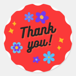 ありがとうクラシック丸ステッカー ラウンドシール