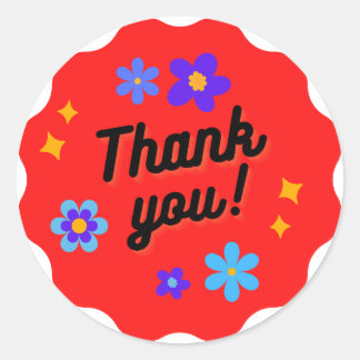 ありがとうクラシック丸ステッカー ラウンドシール