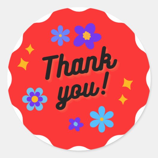 ありがとうクラシック丸ステッカー ラウンドシール (正面)