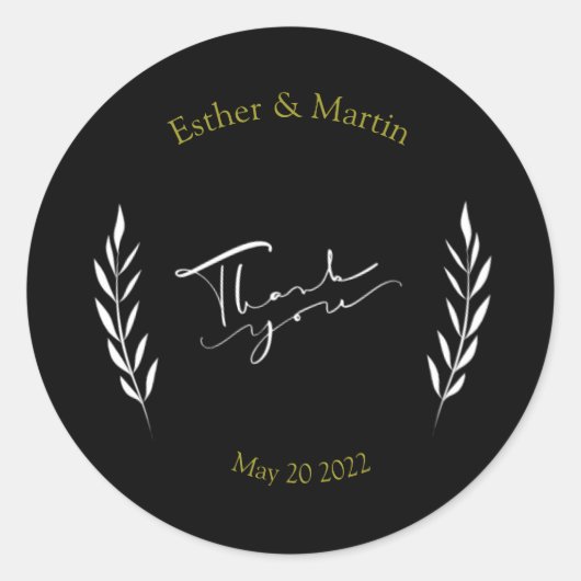 ありがとうクラシック丸ステッカー ラウンドシール (正面)
