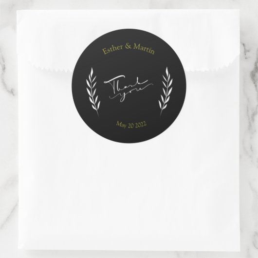 ありがとうクラシック丸ステッカー ラウンドシール (バッグ)