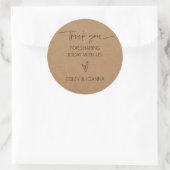 ありがとうクラフト紙ステッカー ラウンドシール (バッグ)