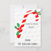 ありがとうクリスマスカードカスタムのパーソナライズされた サンキューカード (正面)