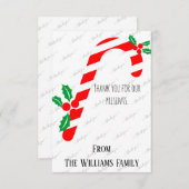 ありがとうクリスマスカードカスタムのパーソナライズされた サンキューカード (正面/裏面)