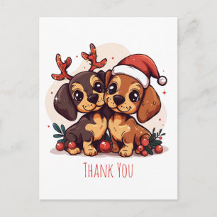 ありがとうクリスマス ダックスフンド 犬 ポストカード