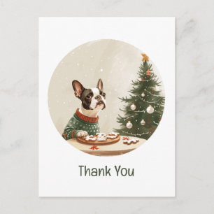 ありがとうクリスマス ボストンテリア 犬 ポストカード