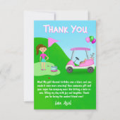 ありがとうクールガールズゴルフテーマの誕生日パーティー サンキューカード (正面)