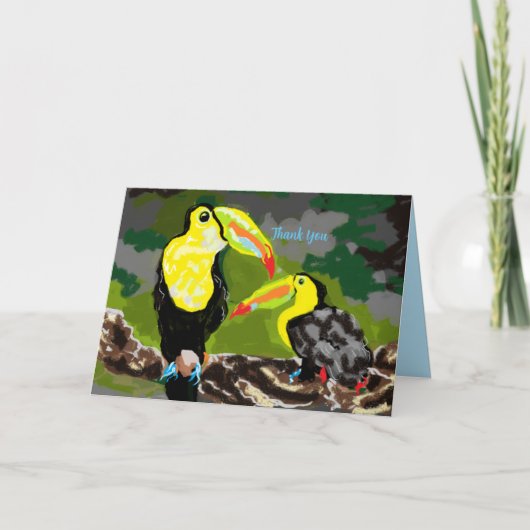 ありがとうグリーティングカード：楽園の鳥 サンキューカード (正面)