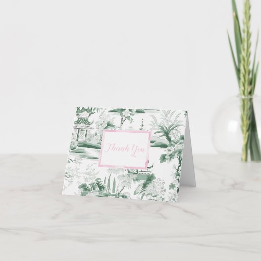 ありがとうグリーンチャイノジュリー折り畳みカード サンキューカード (正面)