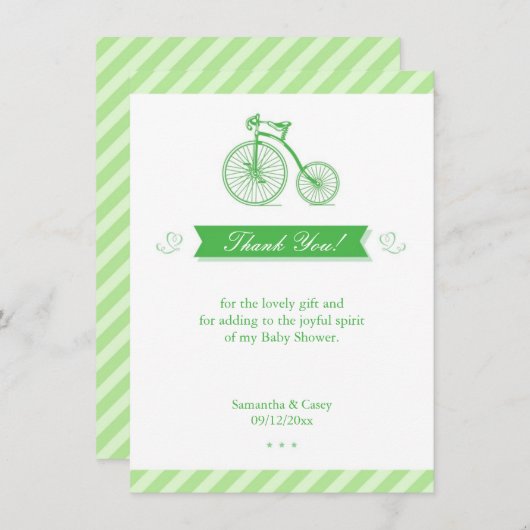 ありがとうグレン赤ちゃんシャワーカード 招待状 (正面/裏面)