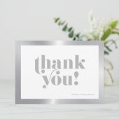 ありがとうグレータイポグラフィ、シルバーとブラック サンキューカード (スタンド正面)