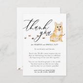 ありがとうコーギ犬結婚の犬 エンクロージャーカード (正面/裏面)