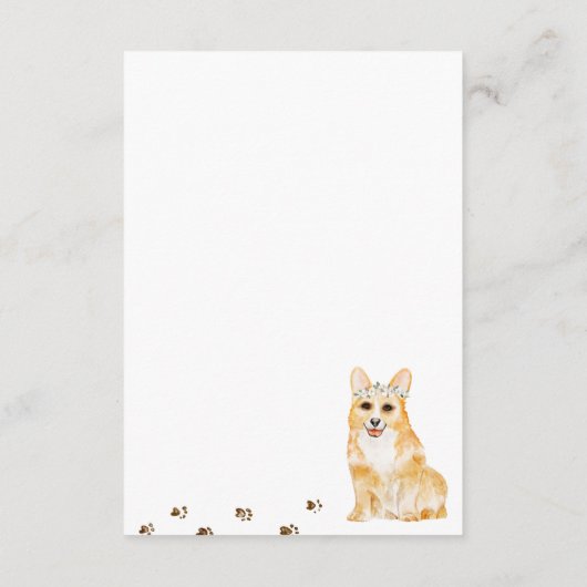 ありがとうコーギ犬結婚の犬 エンクロージャーカード (裏面)
