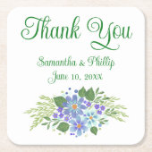 ありがとうコースター結婚式の引き出物グリーンツリー スクエアペーパーコースター (正面)