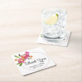 ありがとうコースター結婚式の引き出物グリーンツリー スクエアペーパーコースター (インサイチュ)