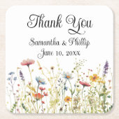 ありがとうコースター結婚式の引き出物フローラ スクエアペーパーコースター (正面)