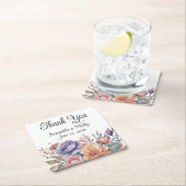 ありがとうコースター結婚式の引き出物フローラ スクエアペーパーコースター (インサイチュ)