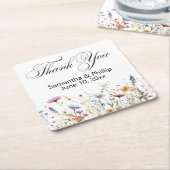 ありがとうコースター結婚式の引き出物 スクエアペーパーコースター (アングル)