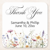 ありがとうコースター結婚式の引き出物 スクエアペーパーコースター (正面)