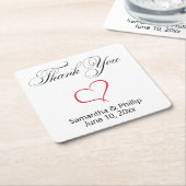 ありがとうコースター結婚式の引き出物 スクエアペーパーコースター (アングル)
