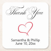 ありがとうコースター結婚式の引き出物 スクエアペーパーコースター (正面)