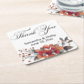 ありがとうコースター結婚式の引き出物 スクエアペーパーコースター (アングル)