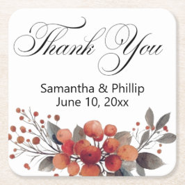 ありがとうコースター結婚式の引き出物 スクエアペーパーコースター