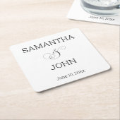 ありがとうコースター結婚式の引き出物 スクエアペーパーコースター (アングル)