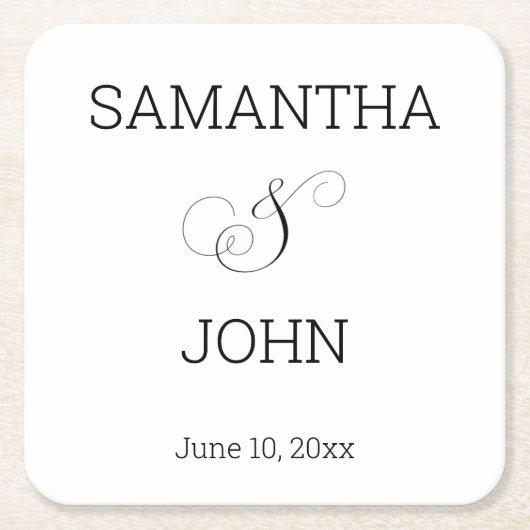 ありがとうコースター結婚式の引き出物 スクエアペーパーコースター (正面)