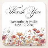 ありがとうコースター結婚式の引き出物 スクエアペーパーコースター (正面)
