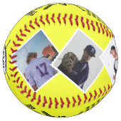 ありがとうコーチカスタム、6枚の写真とチームメイトの名前 ソフトボール (正面左)