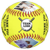 ありがとうコーチカスタム、6枚の写真とチームメイトの名前 ソフトボール (裏面)