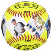 ありがとうコーチカスタム、6枚の写真とチームメイトの名前 ソフトボール (正面)