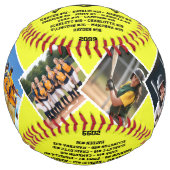 ありがとうコーチカスタム、6枚の写真とチームメイトの名前 ソフトボール (正面)