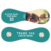 ありがとうコーチティール(緑がかった色)チーム名番号写真 ソフトボール (パネル)