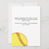 ありがとうコーチ赤いソフトボールのフォトカード サンキューカード (裏面)