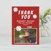 ありがとうコーチ赤い野球フォトカード サンキューカード (スタンド正面)