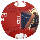 ありがとうコーチ赤チーム名番号写真 ソフトボール (正面)