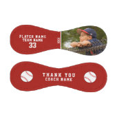 ありがとうコーチ赤チーム名番号写真 野球ボール (パネル)