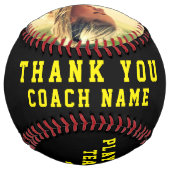 ありがとうコーチ黒いチーム名番号写真Softb ソフトボール (裏面)