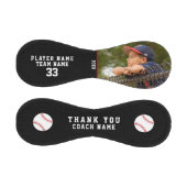 ありがとうコーチ黒チーム名番号写真 野球ボール (パネル)