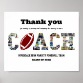 ありがとうコーチFootballチーム写真コラージュ ポスター (正面)