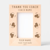 ありがとうコーチVolleyボールチーム名スポーツ レーザー彫刻フレーム (正面)