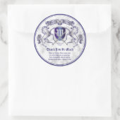 ありがとうコートオブアームズモノグラムシルバーホースエンブル ラウンドシール (バッグ)