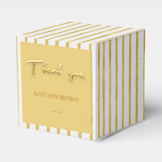 ありがとうゴールデン文字ストライプと50歳の誕生日 フェイバーボックス (正面サイド)