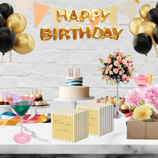 ありがとうゴールデン文字ストライプと50歳の誕生日 フェイバーボックス