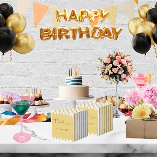 ありがとうゴールデン文字ストライプと50歳の誕生日 フェイバーボックス