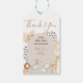 ありがとうサファリ動物Boho赤ちゃんシャワー ギフトタグ (正面)