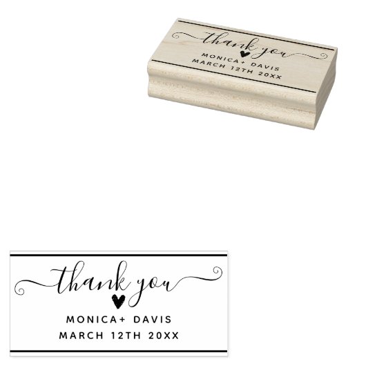 ありがとうシックシンプルな結婚ゴム印 ラバースタンプ (押印)