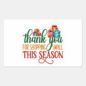 ありがとうショッピングスモールホリディビジネス 長方形シール (正面)